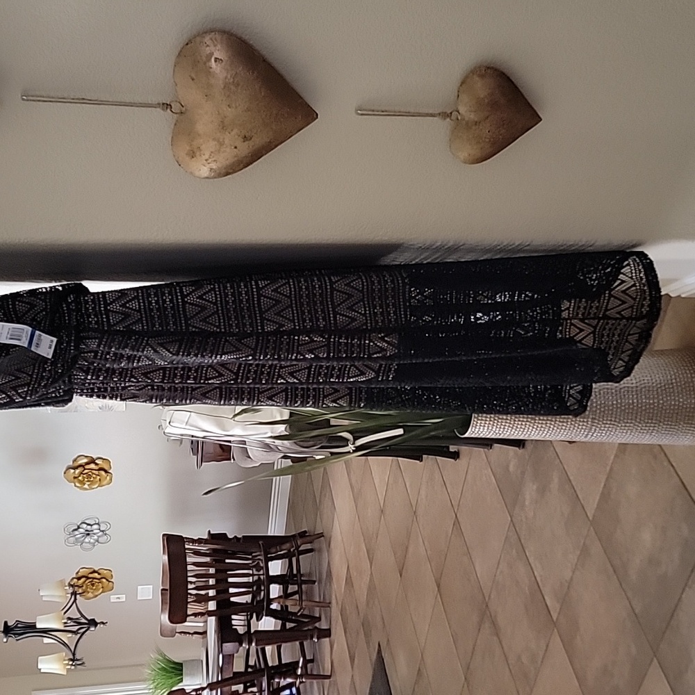 Style and Co. Black sleeveless Maxi overlay dress fully lined XL NWT - Picture 10 of 11